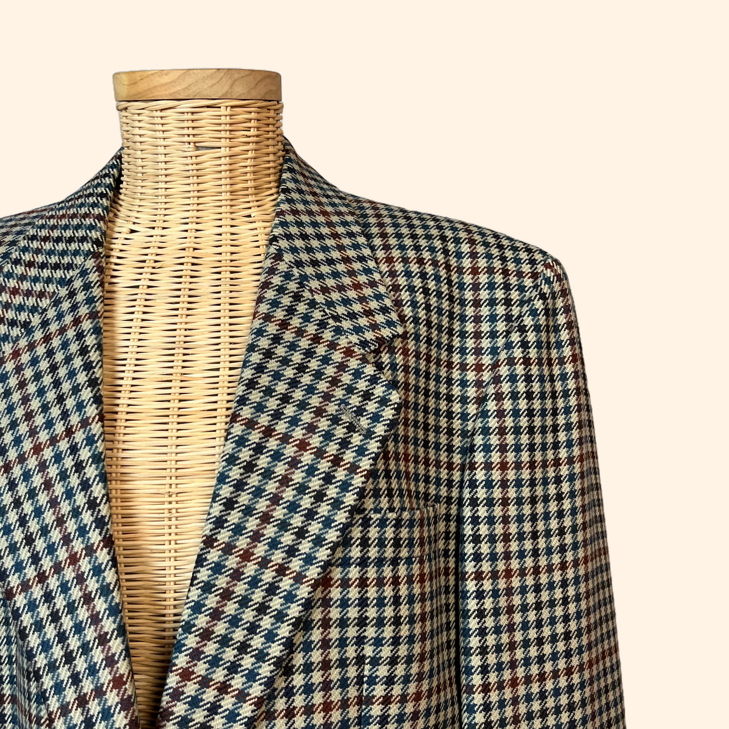 veste de costume en laine à carreaux