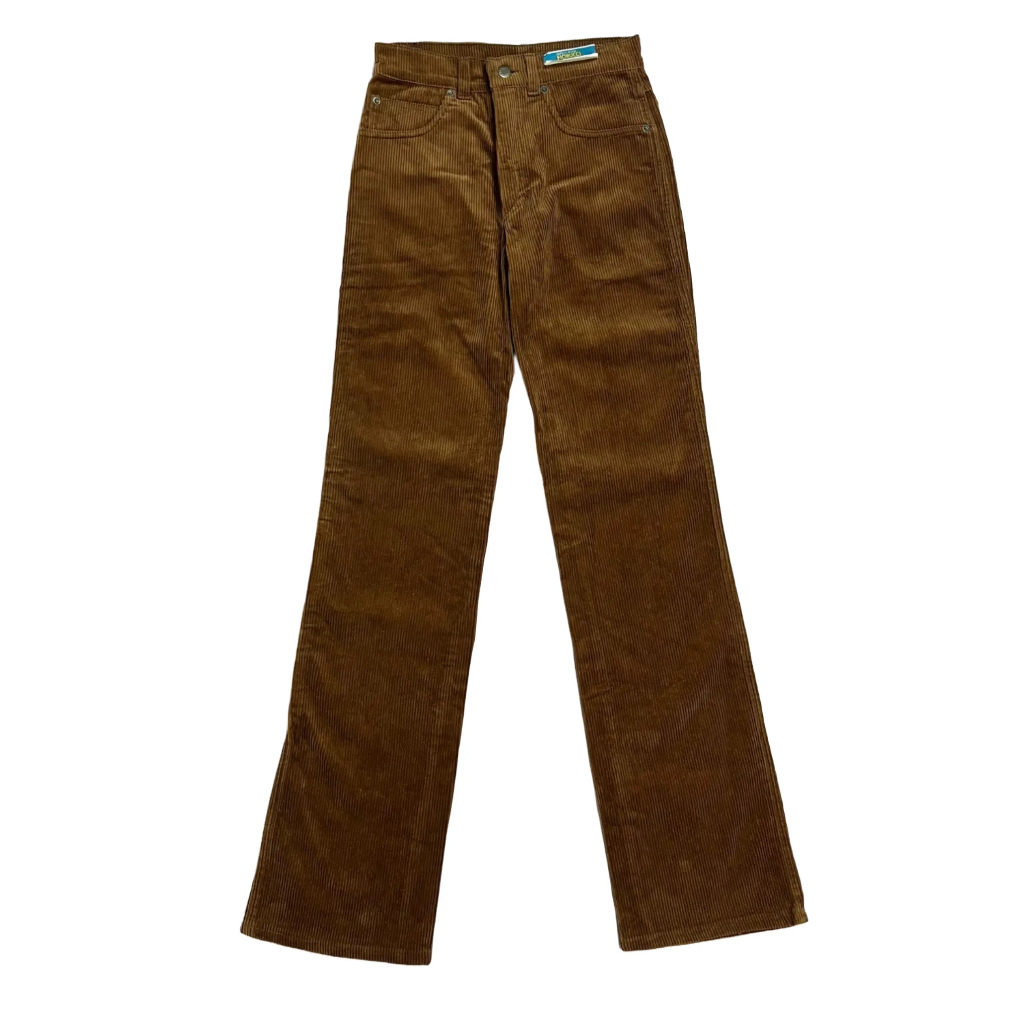 Pantalon évasé vintage Fiorucci velours marron années 2000 - Agate Colors Store