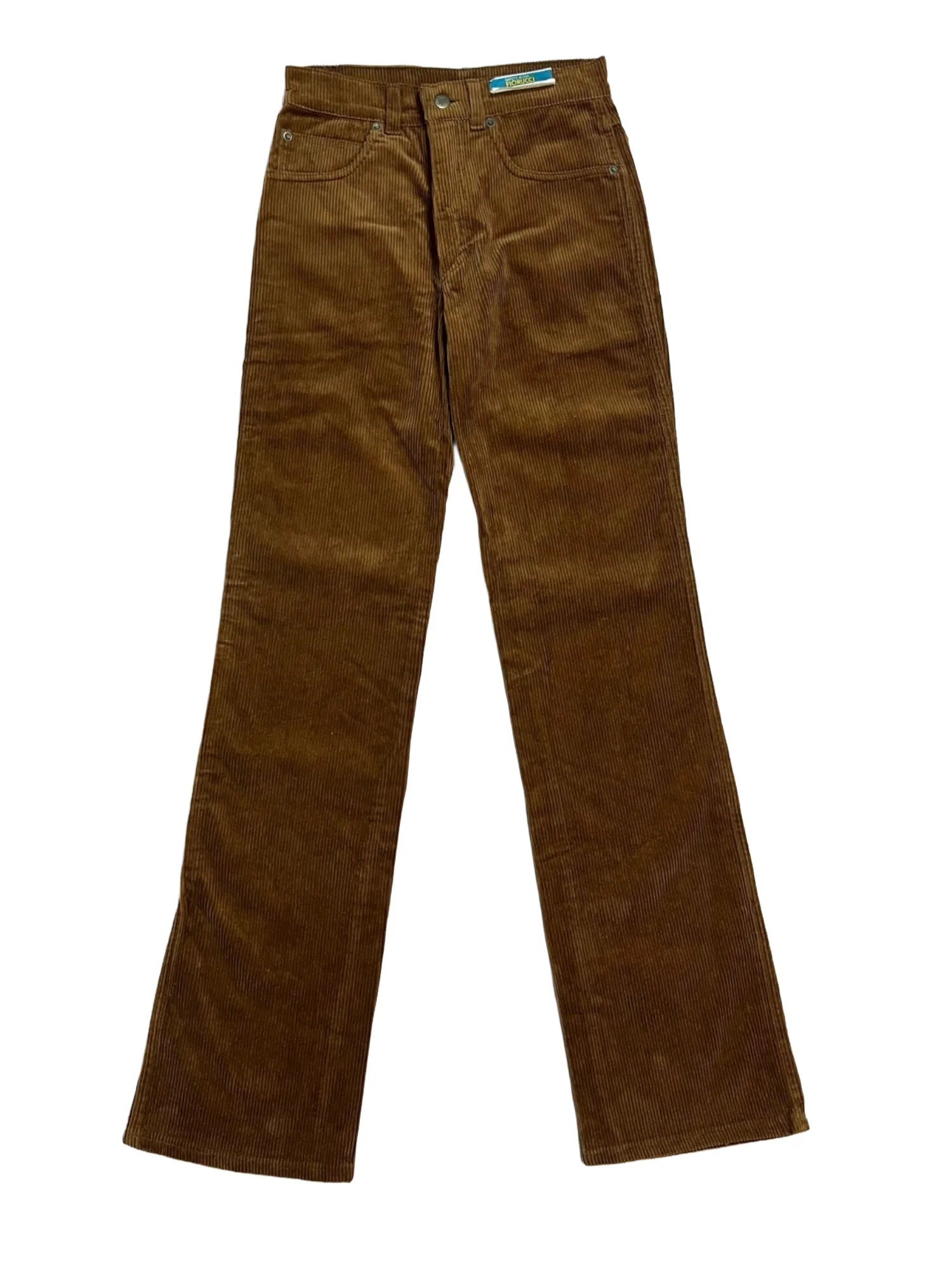 Pantalon évasé vintage Fiorucci velours marron années 2000 - Agate Colors Store