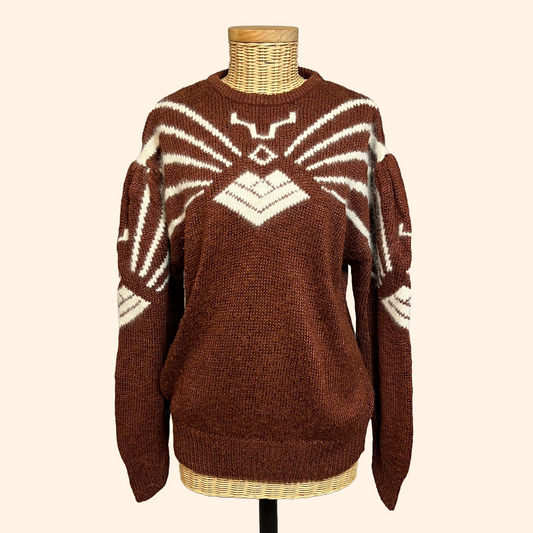 Pull femme flou marron