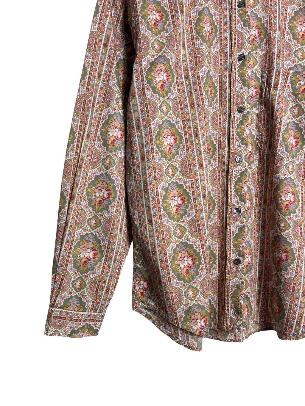 Détail étiquette Cacharel sur chemise femme toile coton 100% taille 42
