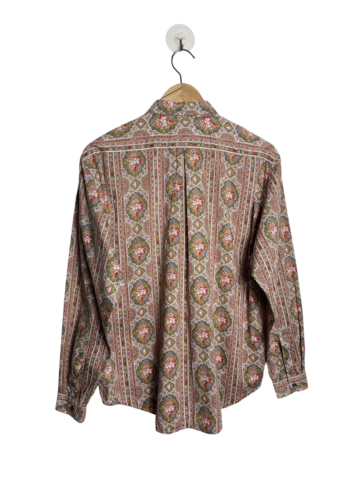 Dos de la chemise femme Cacharel toile coton, fermeture boutonnée, coupe droite, taille 42