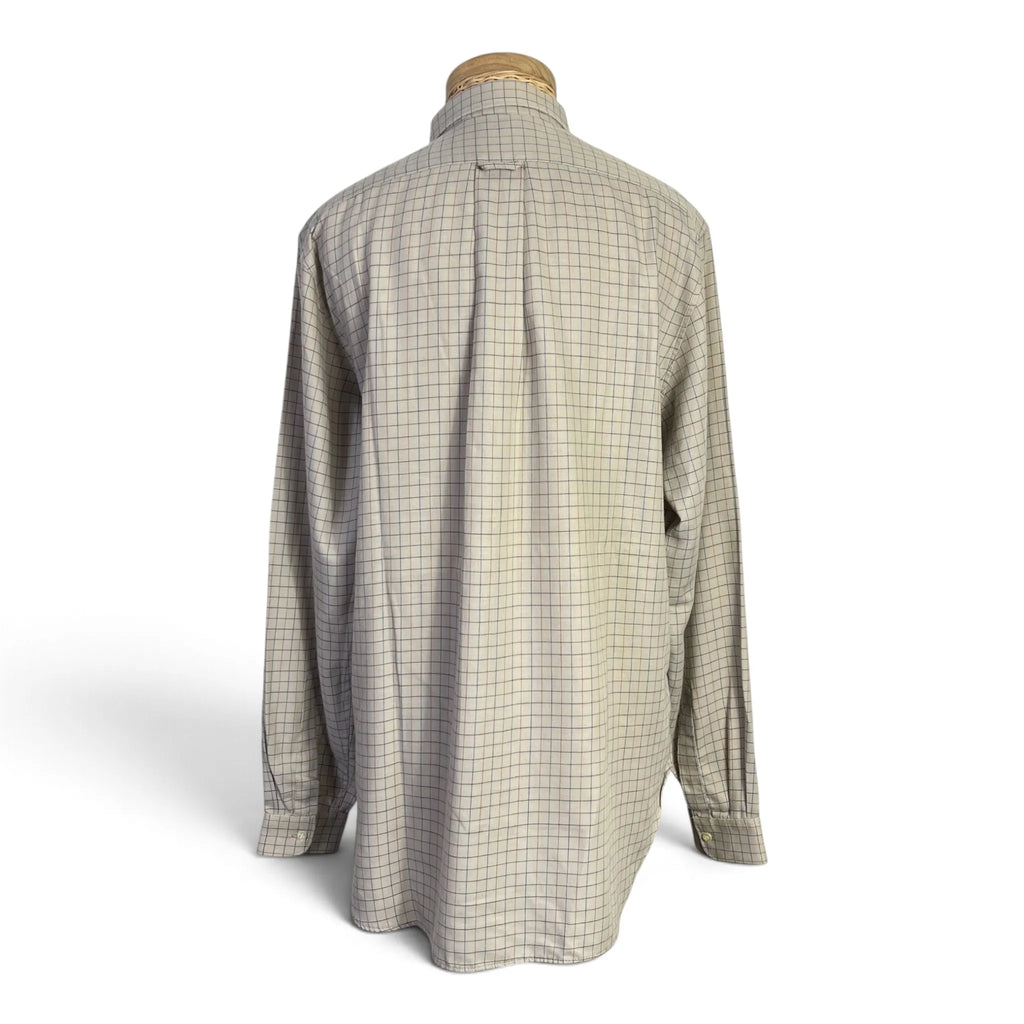 Dos de la chemise homme Cacharel vintage beige à carreaux, taille S
