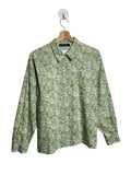 Chemisier femme Cacharel vert motif fleur, 100% coton, col chemise, coupe ample, taille 42/44, vue de face