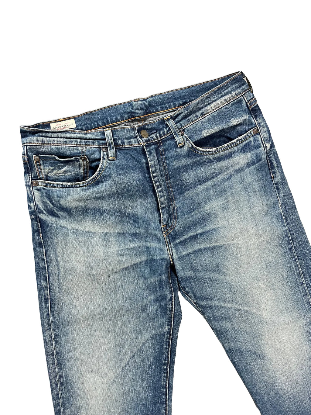Détail ceinture jean Levi's 514 W34 L32 bleu marine - Agate Colors Store