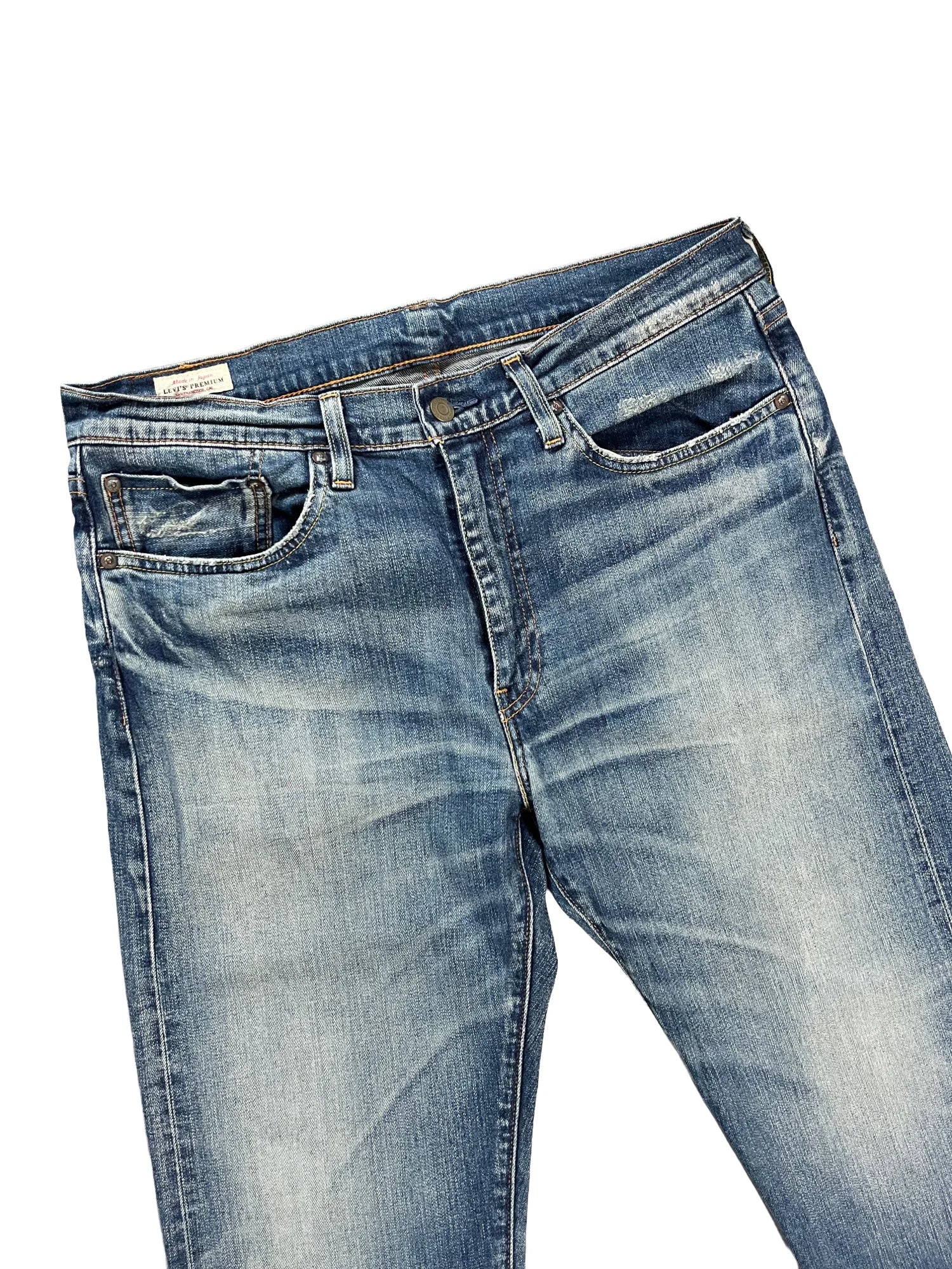 Détail ceinture jean Levi's 514 W34 L32 bleu marine - Agate Colors Store
