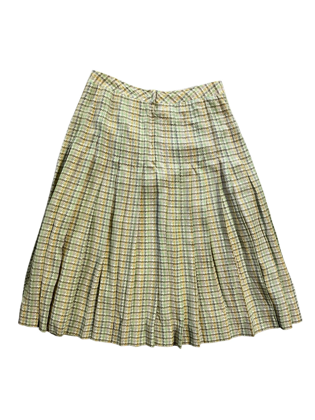 Dos de la jupe femme Céline 100% soie plissée doublée, coupe droite, taille 40