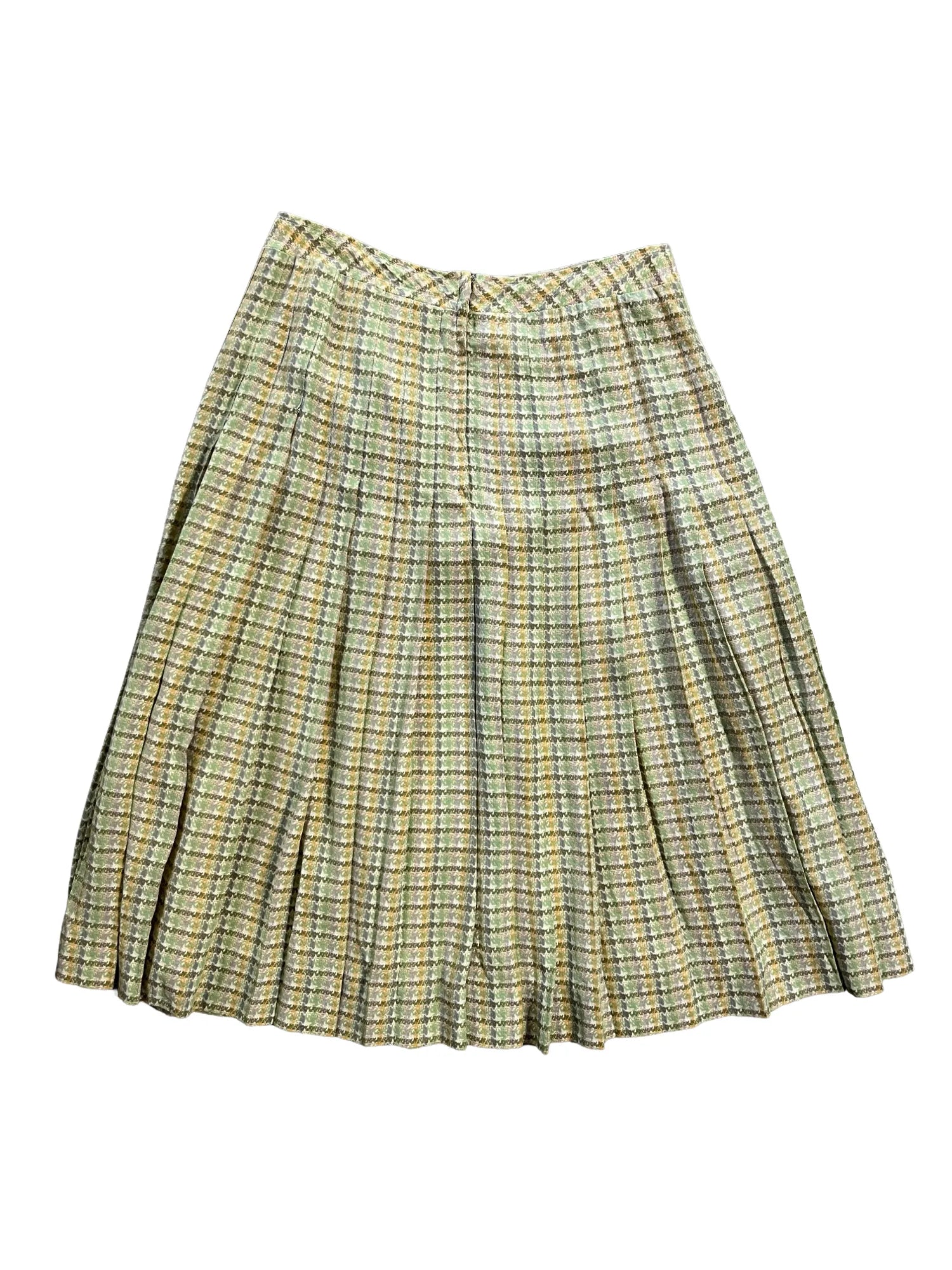 Dos de la jupe femme Céline 100% soie plissée doublée, coupe droite, taille 40