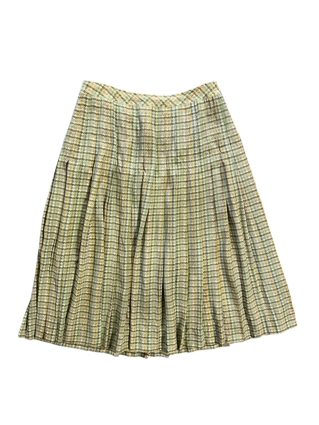 Jupe femme Céline 100% soie plissée doublée, coupe droite, taille 40, vue de face