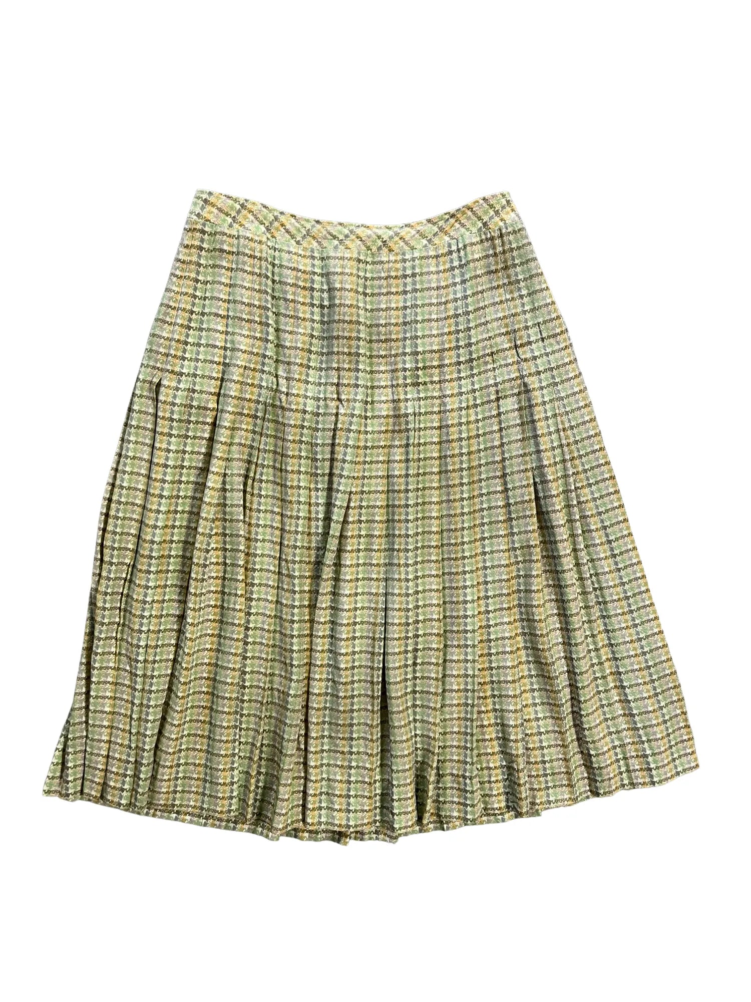 Jupe femme Céline 100% soie plissée doublée, coupe droite, taille 40, vue de face