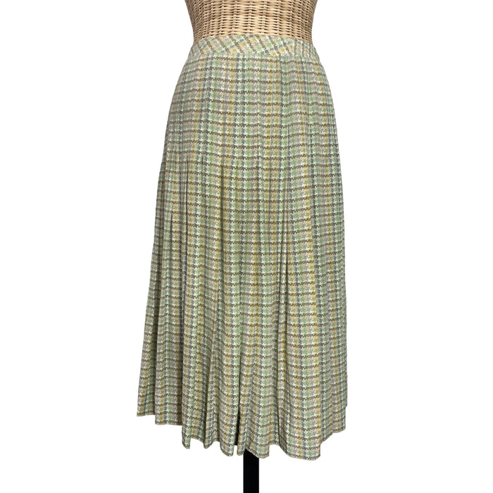Jupe femme Céline vintage en soie plissée doublée, taille 40, vue de face