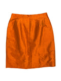 Jupe femme Renato Nucci orange 100% soie, coupe trapèze, taille 38/40, vue de face