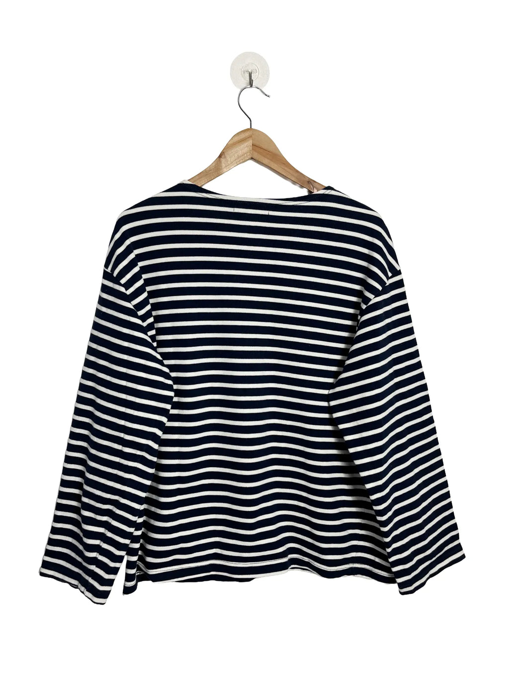 Dos de la marinière homme Dalmard Marine bleu marine, coupe droite, manches longues, taille XL