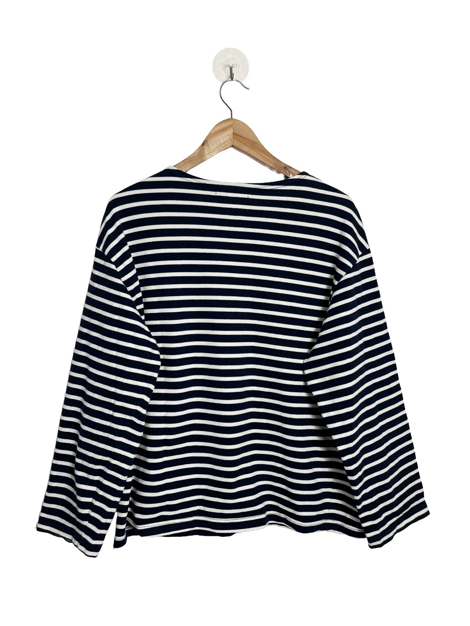 Dos de la marinière homme Dalmard Marine bleu marine, coupe droite, manches longues, taille XL