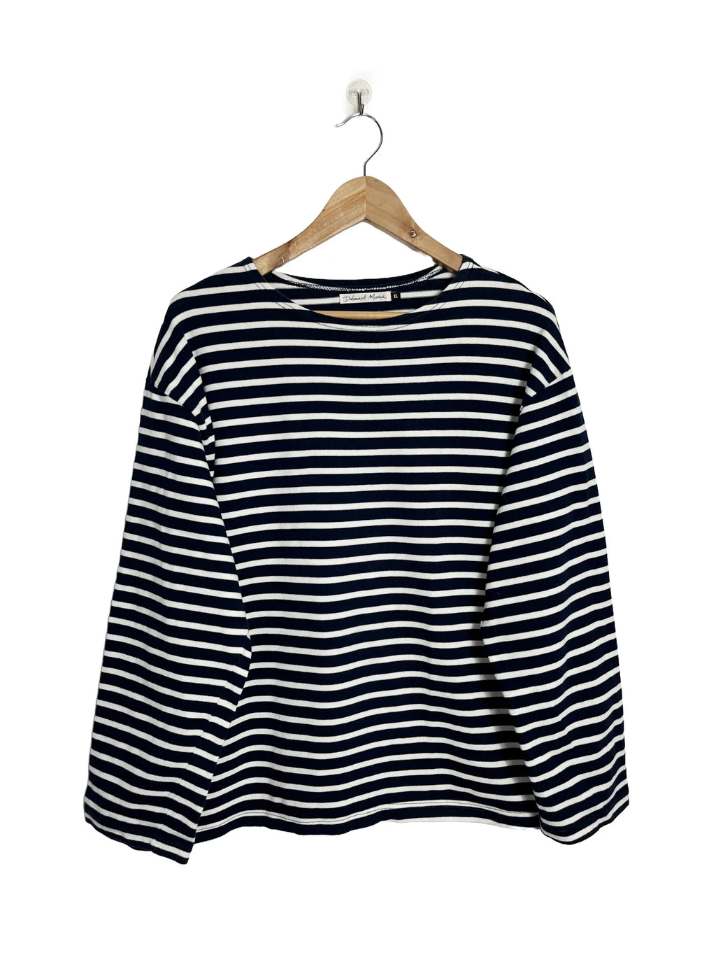 Marinière homme Dalmard Marine bleu marine, 100% coton, col bateau, taille XL, vue de face