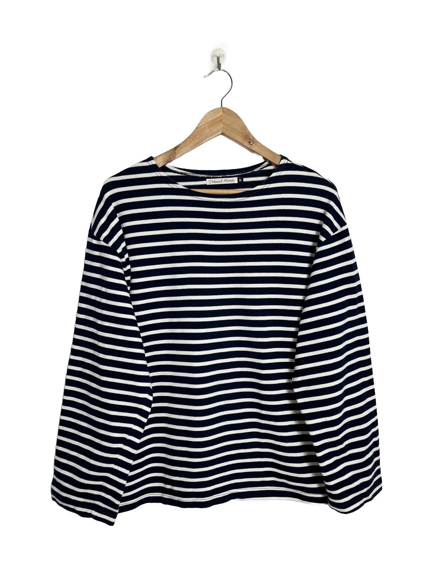 Marinière homme Dalmard Marine bleu marine, 100% coton, col bateau, taille XL, vue de face