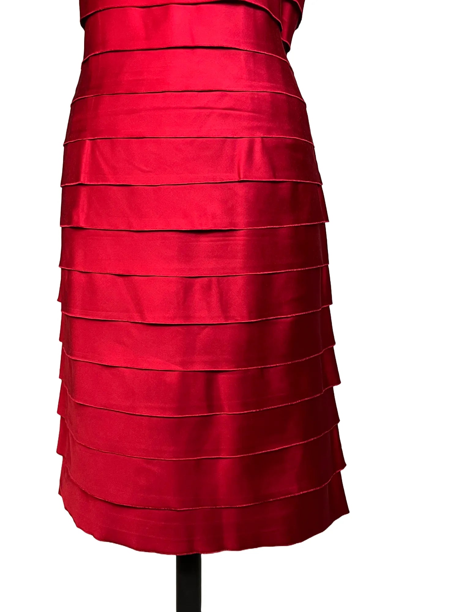 Détail doublure 100% soie de la robe femme Maison 123 rouge sheath vintage taille 40