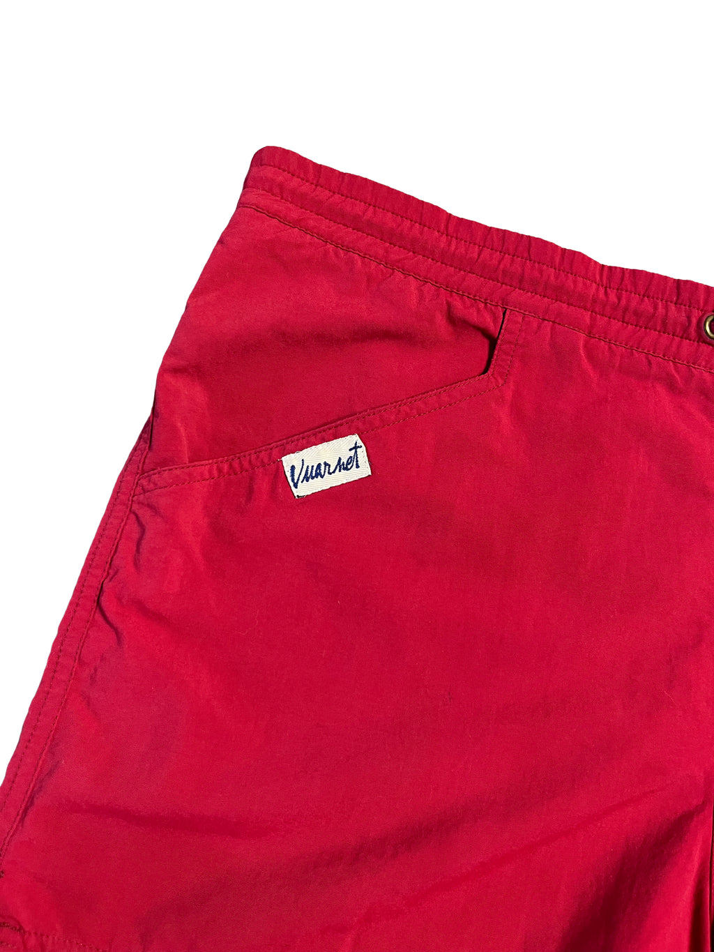 Détail ceinture short vintage Vuarnet rouge - Agate Colors Store