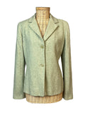 Veste femme Gérard Darel verte cintrée, 76% laine 22% polyamide, doublée acétate viscose, taille 40, vue de face