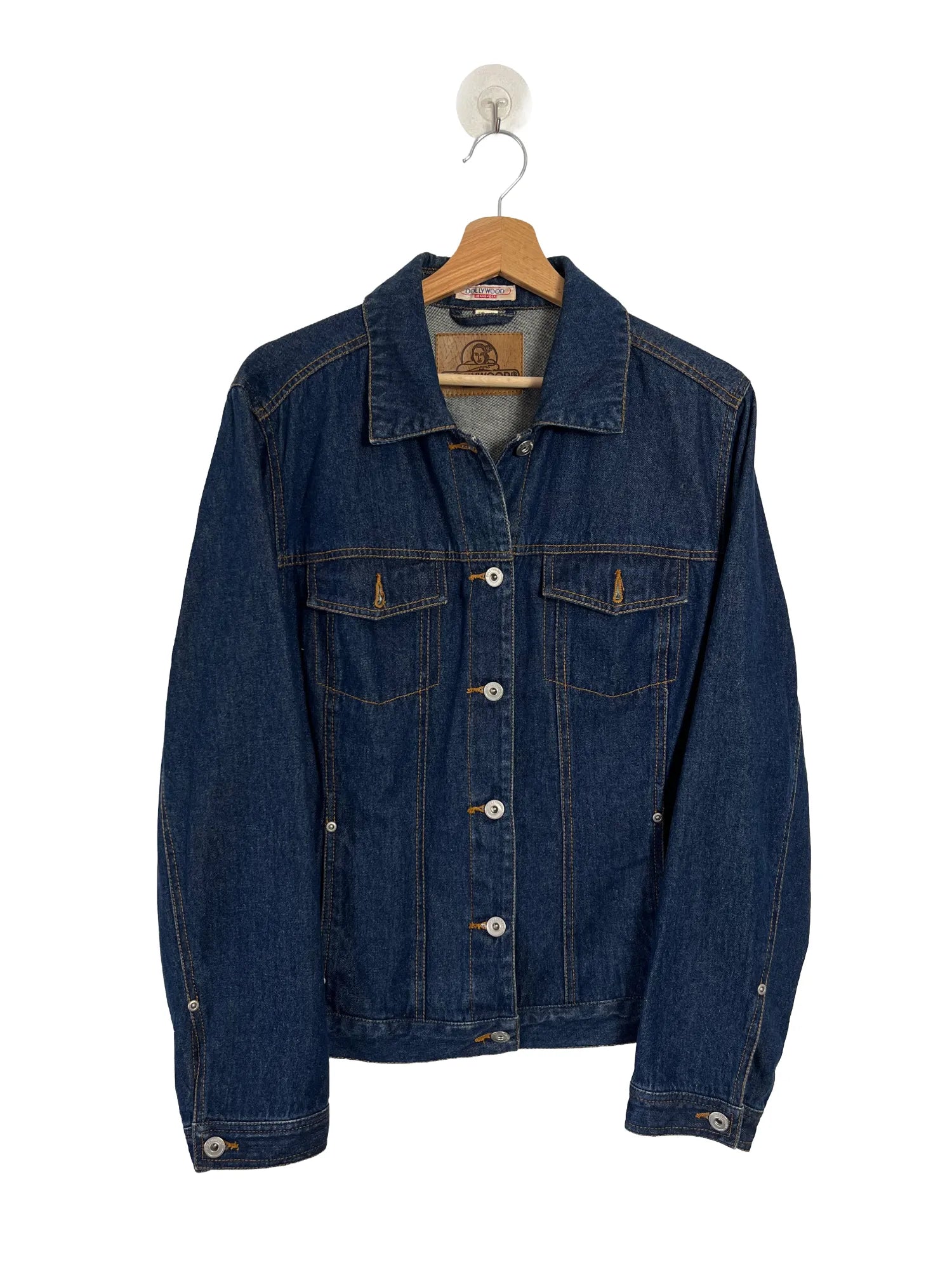 Veste en jean femme Dollywood bleu marine, 100% coton, coupe droite, taille 44, vue de face
