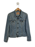Veste en jean femme Levi's bleu marine délavé, 98% coton 2% élasthanne, coupe droite, taille 38/40, vue de face