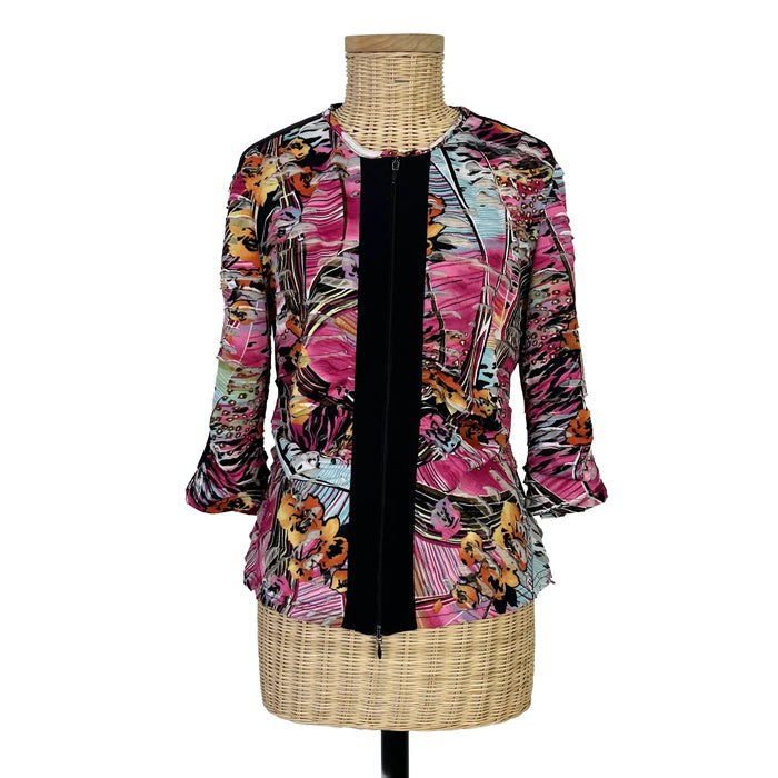 Veste légère femme Joseph Ribkoff vintage zippée, taille 40/42, vue de face